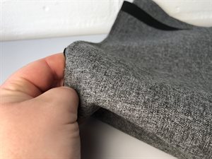 Møbelstof - velour agtig overflade i mellem grey melange